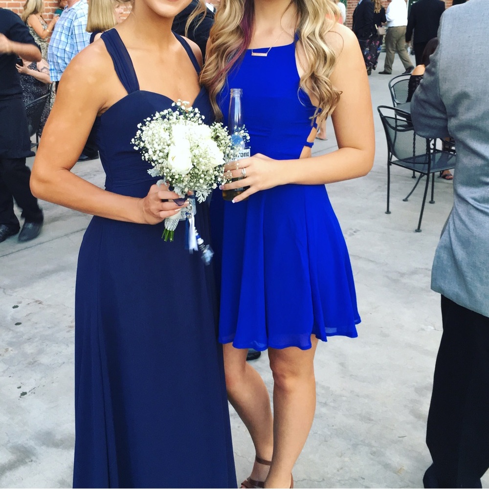 Lulu's Royal blue dress open back